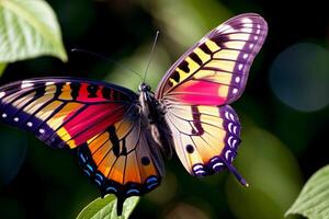 vibrante mariposa en vuelo. ai generado. foto