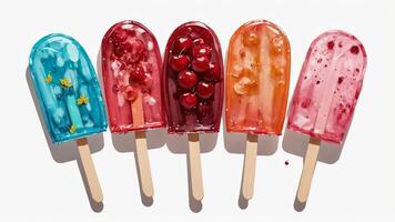 Paper Delights A Cherry Popsicle Fantasy for National Cherry Popsicle Day. AI Generated. photo