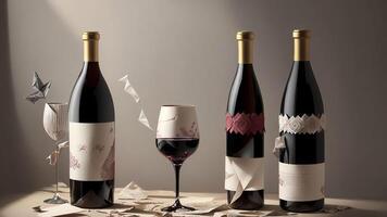 Unfolding Elegance A Paper Art Tribute to the Wine Decanter on National Red Wine Day. . photo