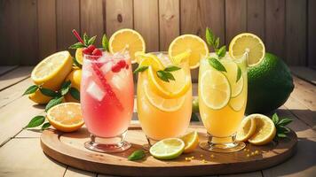 agrios felicidad celebrando nacional limón jugo día con un refrescante limonada cóctel. ai generado. foto