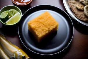 Oceanic Delicacy A Captivating Acaraje with Fish. . photo
