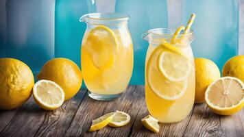 Shade and Citrus Delight Celebrating National Lemon Juice Day with a Lemonade Umbrella. . photo