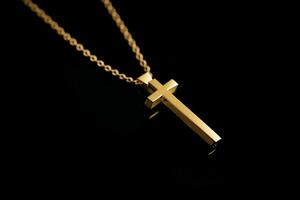 Divine Grace Illuminating the Symbolism of a Cross Pendant. . photo