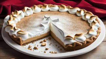 Pie Perfection A Whimsical Illustration Celebrating Marshmallow Pie. . photo
