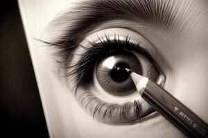 Detailed Realistic Pencil Drawings in a Sketchbook. . photo