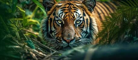 tiger cinematic background Generative AI photo