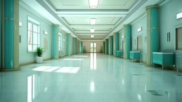 Interior of luxury hospital hall Generative AI photo