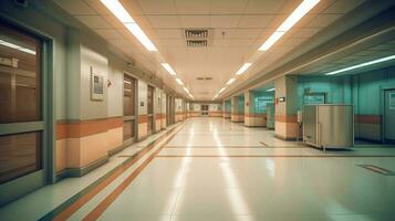 Entrance to emergency room at hospital Generative AI photo