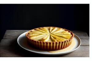 Exquisite Pineapple Cake Tart A Tart astic Tropical Treat. AI Generated. photo