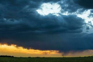 Pampas dramatic storm landscape, La Pampa Province, Patagonia, Argentina photo