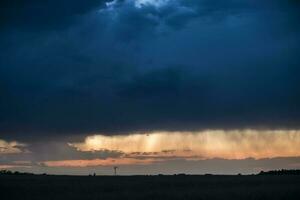 Storm in rural  Landscape, La Pampa Province, Patagonia, Argentina. photo