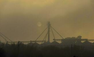 Grain storage steel silos, Buenos Aires Province, Patagonia, Argentina photo