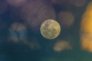 Moonrise , Full moon in the sky, Patagonia, Argentina photo