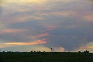 Pampas sunset landscape, La pampa, Argentina photo