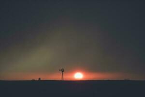 Pampas sunset landscape, La pampa, Argentina photo