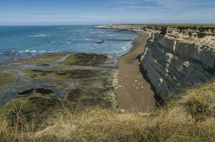 Coastal landscape with cliffs in Patagonia Argentina photo