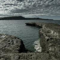 Coastal landscape with cliffs in Peninsula Valdes, World Heritage Site, Patagonia Argentina photo