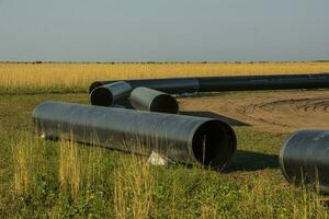 gas tubería construcción, la pampa provincia , Patagonia, argentina. foto