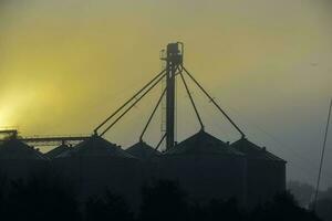 Grain storage steel silos, Buenos Aires Province, Patagonia, Argentina photo