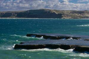 Coastal landscape with cliffs in Peninsula Valdes,Patagonia Argentina. photo