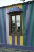 Picturesque typical construction in the town of Puerto Piramides, Peninsula Valdes, Chubut Province, Patagonia, Argentina. photo