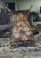 Lamb on the spit, Patagonia, Argentina. photo