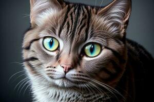 Captivating Close up A Curious Cat s Mesmerizing Gaze. AI Generated. photo