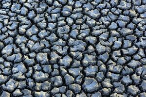 Cracked ground pattern in the desert, La Pampa, Argentina photo