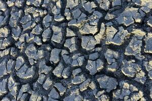 Cracked ground pattern in the desert, La Pampa, Argentina photo