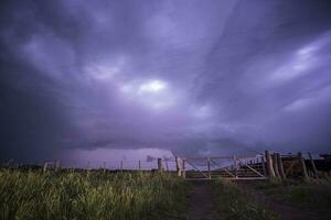 Threatening storm clouds, Pampas, Patagonia, Argentina photo