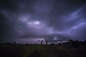 Threatening storm clouds, Pampas, Patagonia, Argentina photo