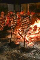 Barbecue cow ribs, traditional Argentine roast photo