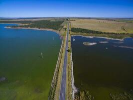 Pampas lagoon, aerial view photo