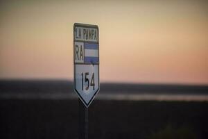 Route in the Pampas plain, Patagonia, Argentina photo