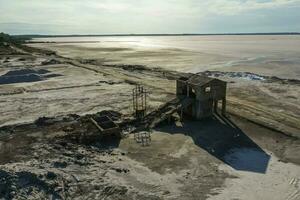 Saline lagoon in Pampas Landscape, La Pampa Province, Patagonia, Argentina. photo