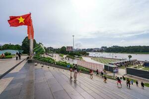 Da Lat, Viet Nam - 3 June 2023 Architectural works of artichoke flowers, iconic in Da Lat city photo