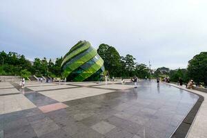 Da Lat, Viet Nam - 3 June 2023 Architectural works of artichoke flowers, iconic in Da Lat city photo