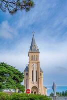 Da Lat, Viet Nam - 3 June 2023 Cathedral chicken. This is a famous ancient architecture in Da Lat city, Vietnam. photo