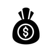 dinero bolso icono vector símbolo diseño ilustración