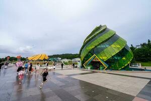 Da Lat, Viet Nam - 3 June 2023 Architectural works of artichoke flowers, iconic in Da Lat city photo