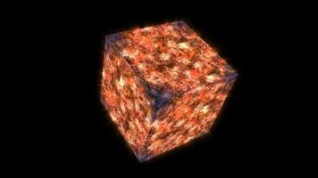 cube abstrait lueur lave luxe or et foncé ligne surface video