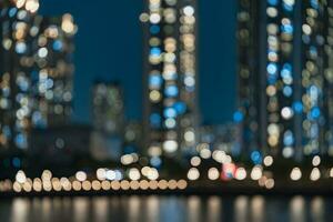 Abstract blur bokeh city night lights photo