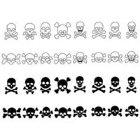 Skull and Bones vector icon set. danger illustration sign collection. poison symbol or logo.