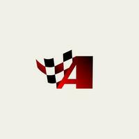 letter A flag racing race design vector