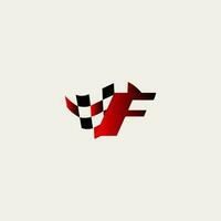 letter F flag racing race design vector