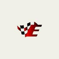 letter E flag racing race design vector