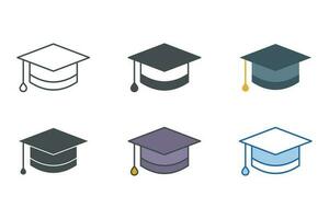 graduación gorra icono símbolo modelo para gráfico y web diseño colección logo vector ilustración