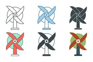 Wind Turbine icon symbol template for graphic and web design collection logo vector illustration