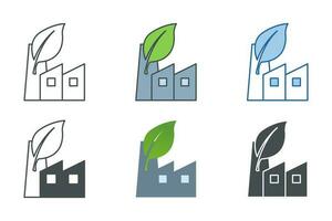 Eco Factory Icon symbol template for graphic and web design collection logo vector illustration