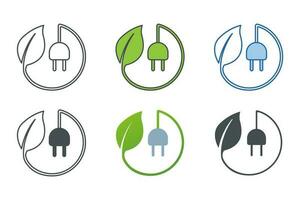 enchufe hoja, energía ahorro icono símbolo modelo para gráfico y web diseño colección logo vector ilustración